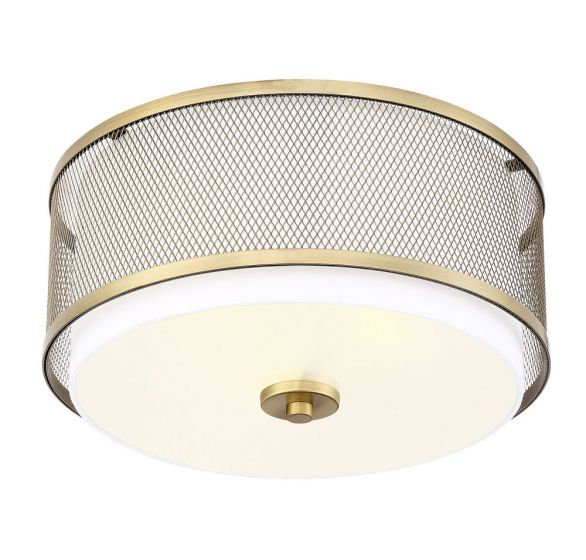 Penn 3-Light Flush Mount, Natural Brass