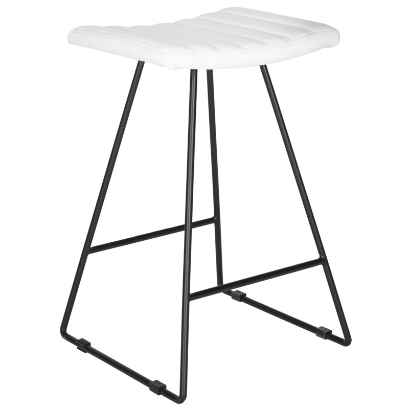 Tabouret de bar et de comptoir Kamyrie, Blanc, Tabouret de comptoir (assise de 26 po de hauteur)