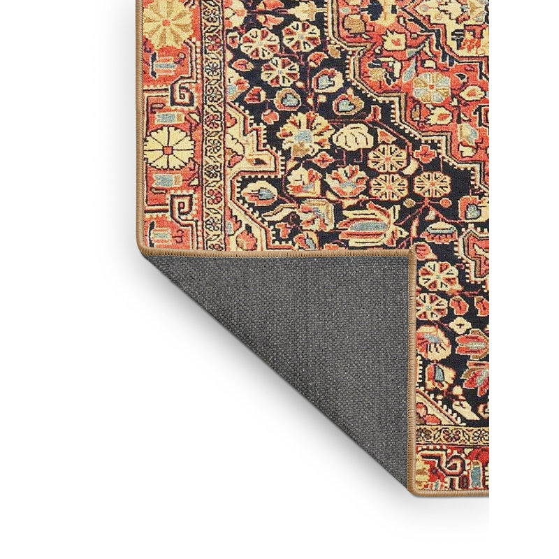 Tapis traditionnel jaune / brun, Rectangle 5 pi x 7 pi
