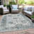 Machine Washable Indoor/Outdoor Xhevrie Teal Rug-1969013410