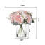 Arrangement floral dahlia artificiel dans un vase en verre transparent-1034176644