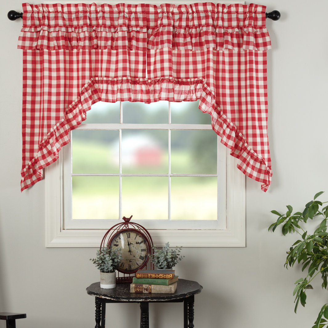 Annie Buffalo Check Cotton Swag 72" Window Valance VHC Brands 