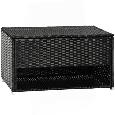 Outdoor Storage Deck Box & Shoe Storage, PE Rattan Wicker Towel Rack With Liner For Indoor, Outdoor Storage, Patio Furniture Cushions, Pool, Toys, Garden Tools