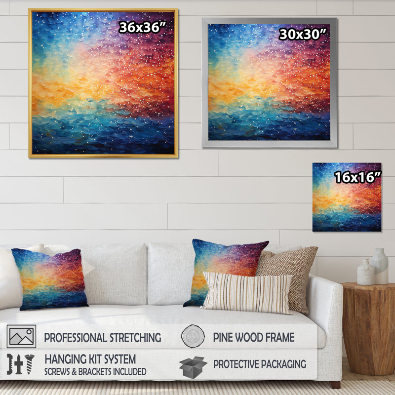 Ciel coloré et illusion éthérée III - impression, H 36 po x l 36 po x P 1,5 po, Toile tendue