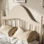 Lit plateforme double avec tête de lit chic, structure de lit en bois massif avec support à lattes, pas de sommier tapissier nécessaire-1447031011