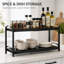 Ensemble de 2 tablettes d'armoire extensibles, étagère de comptoir empilable avec longueur réglable, noir