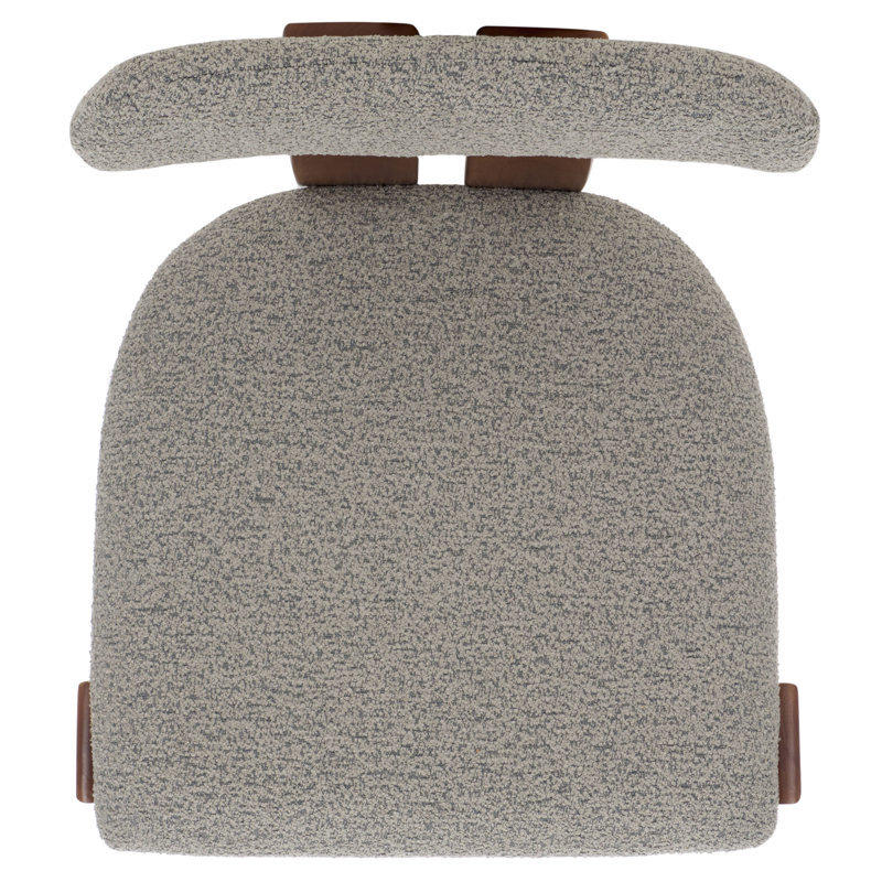 Cayde Boucle Dining Chair, Gray, Walnut