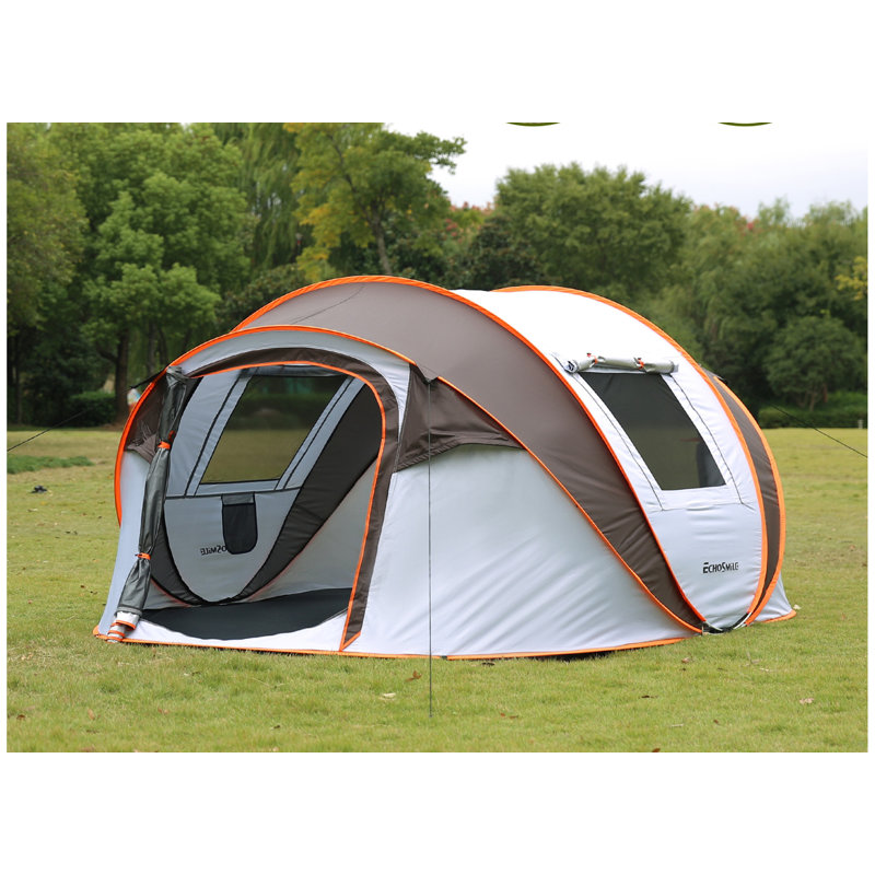 Tente de bateau escamotable blanche et orange 4-6 personnes