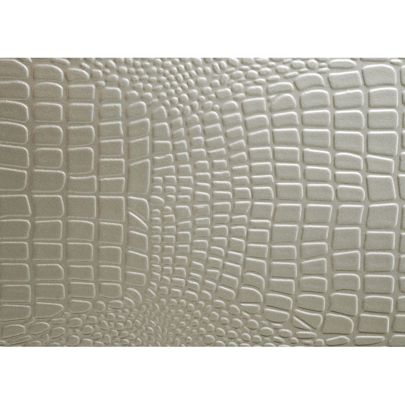 Lit plateforme tapissier Jonte, Grand, Champagne/argent
