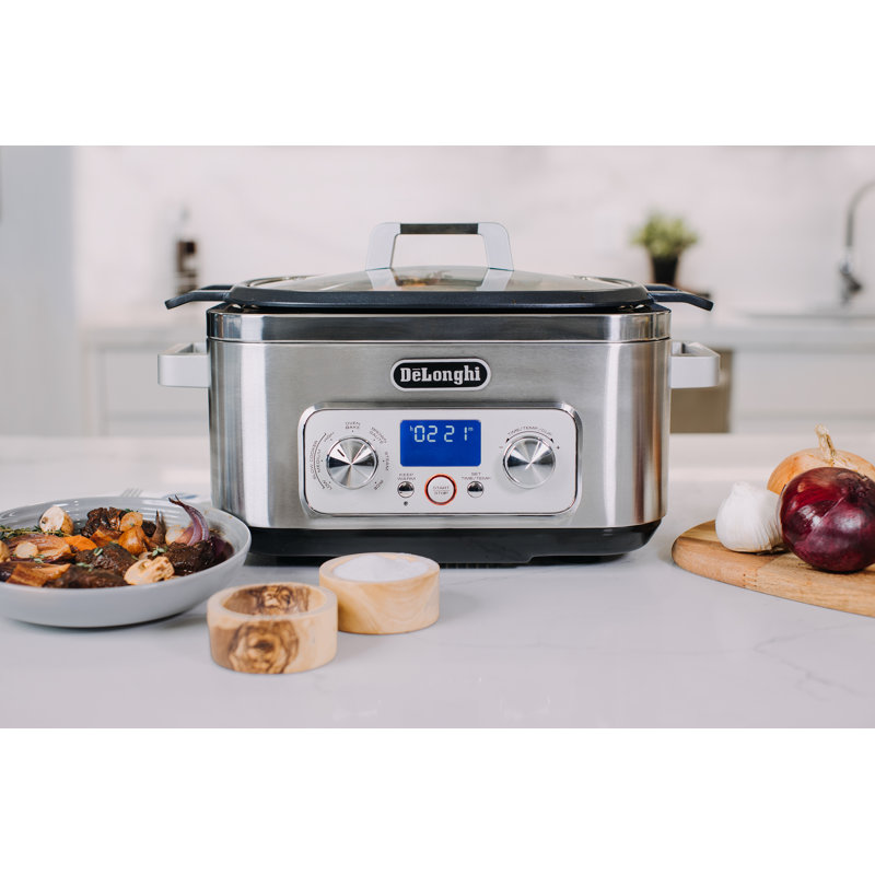 De'Longhi Livenza Multi-Cooker, Stainless Steel - 6 qt - Crock Pot Slow Cooker
