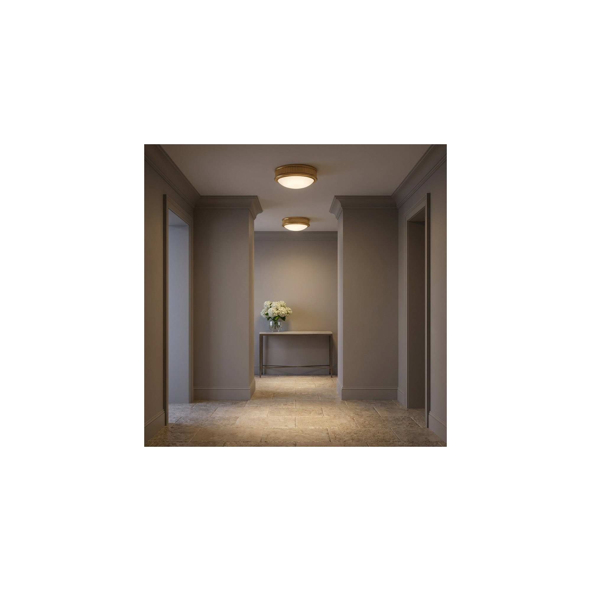 Rigsby Flush Mount, 3" H x 8" W x 8" D, Gild