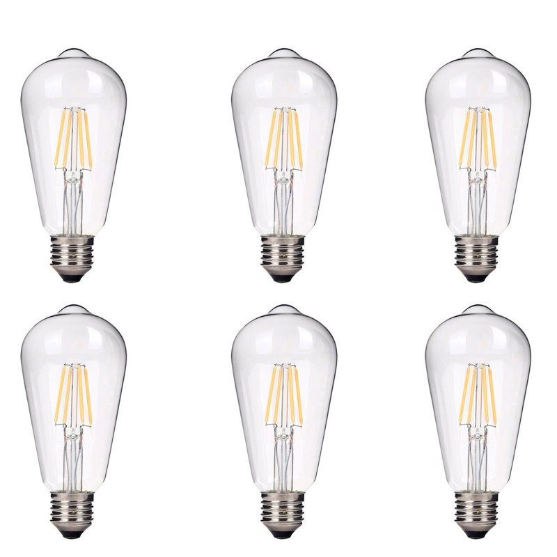 4 ampoules à DEL (intensité équivalente à 40 watts) ST64, intensité variable, culot blanc chaud (2700K) E26 / Meduim (standard)
