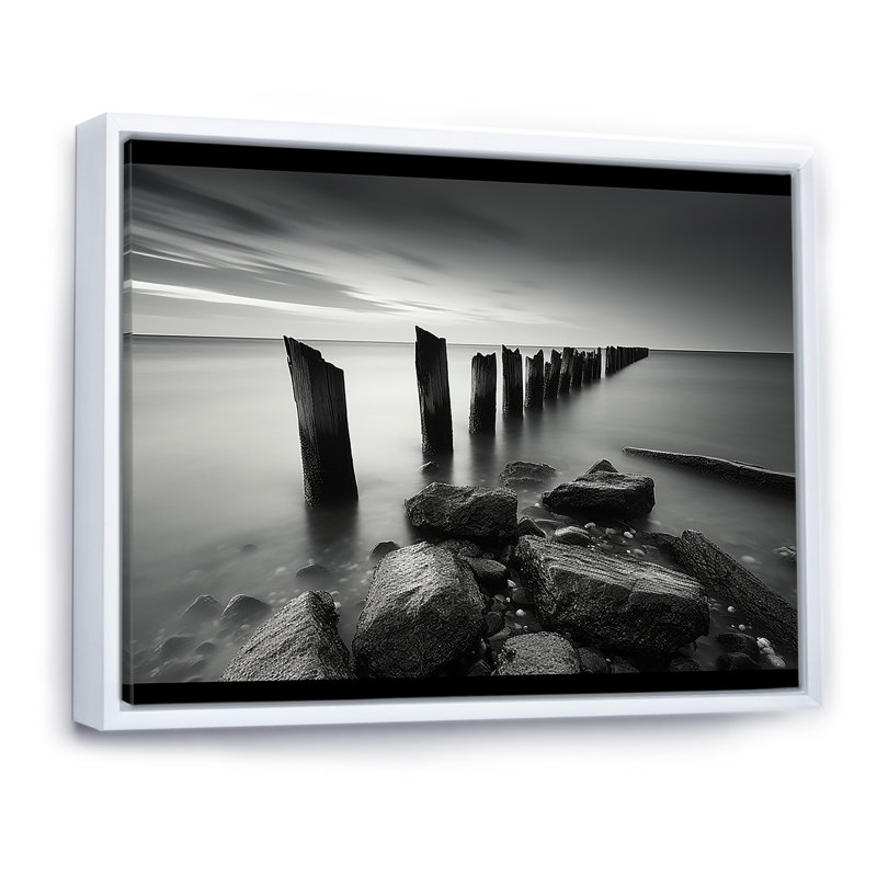 Reiner - impressions sur toile de bateau, Cadre flottant blanc, H 34 po x l 44 po x P 1,5 po