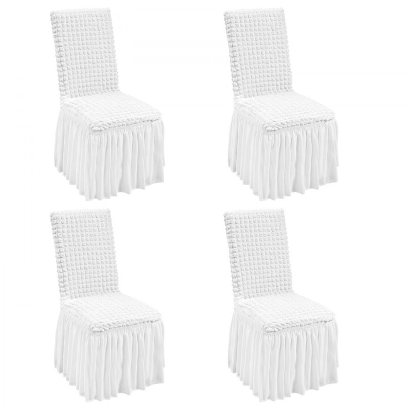 Housse de chaise pliante en élasthanne extensible, housse de chaise ajustée universelle avec jupe, housses de protection amovibles lavables