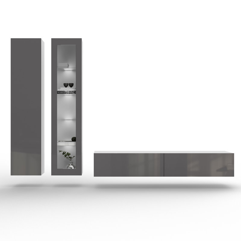 Unfinished Floating Entertainment Centre for TVs up to 48", White/Grey