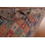 Tapis brun / rouge / bleu en laine noué à la main de conception unique 5 pi 11 po x 9 pi New Age