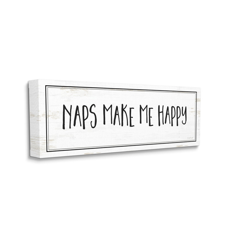 "Naps Make Me Happy Expression", art textuel sur toile, Toile tendue, H 48 po x l 20 po x P 1,5 po