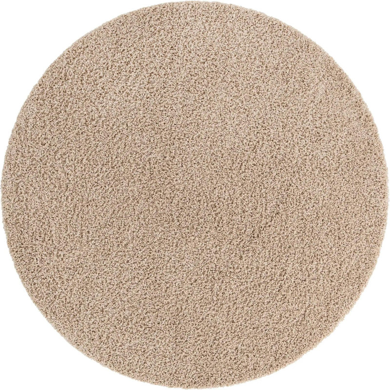 Santosha Shag Rug, Round 6'1", Taupe