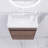 15.75 In. W X 8.66 In. D X 21.67 In. H Single Sink Wall Mounted Bath Vanity In Oak With White Basin-1650873054
