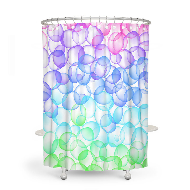Rideau de douche Anwaar, H 72 po x l 70 po, Mauve / Bleu