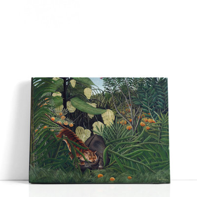 Fight entre un tigre et un buffle, 1908, reproduction d'art sur toile