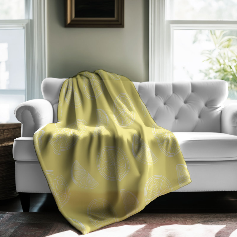 Lemon Harmony - couverture sherpa de qualité supérieure 1 pièce, L 60 po x L 80 po