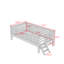 Lit plateforme simple en bois avec garde-corps-129032329