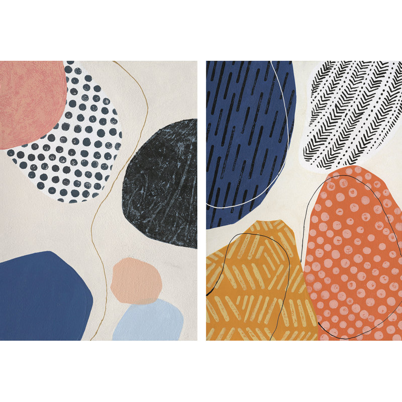 Shapes 3 - 2 Piece Wrapped Canvas Painting
