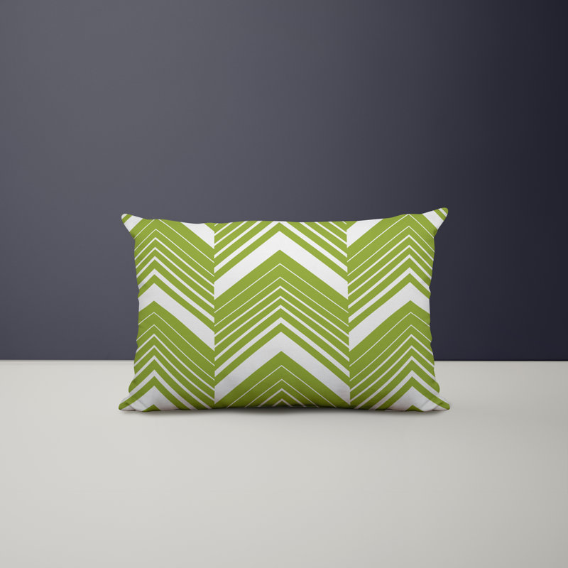 Outdoor Reversible Throw Pillow, Chartreuse