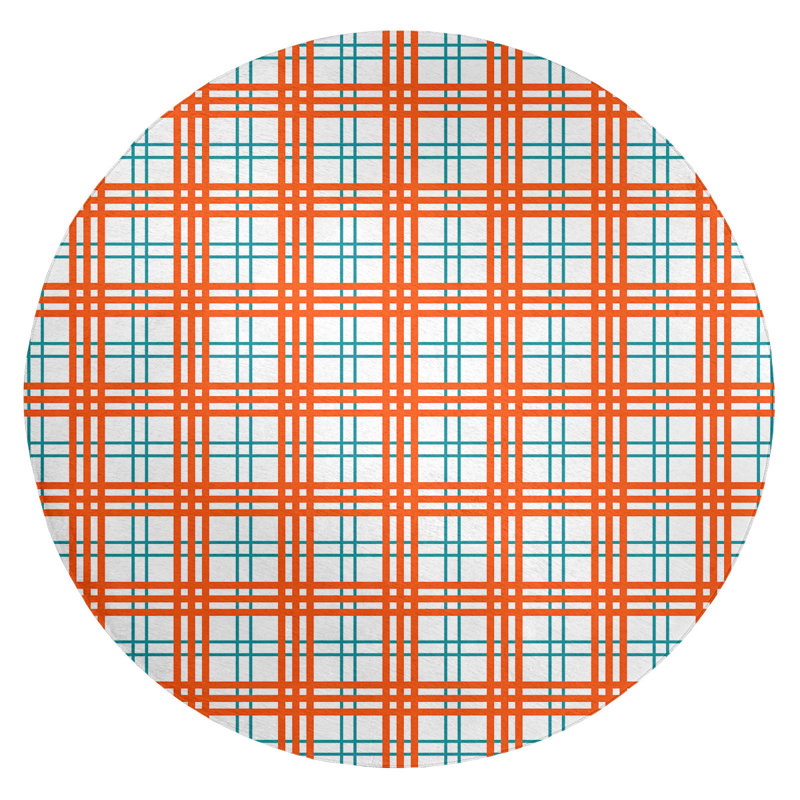 Plaid Indoor Rug, Round 5'