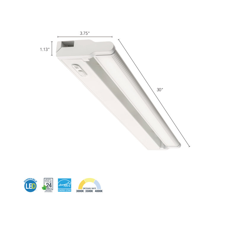 Bronze Swivel 30'' LED Under Cabinet Light Bar with Adjustable White