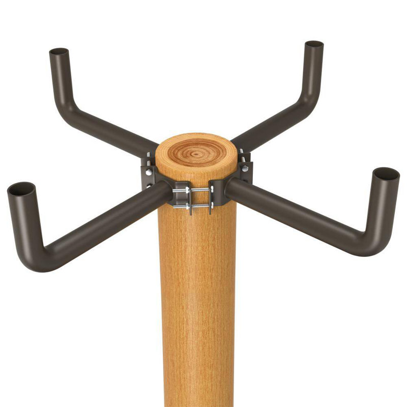 Support à quatre bras pour fixation sur poteaux en bois de 7 à 10 po