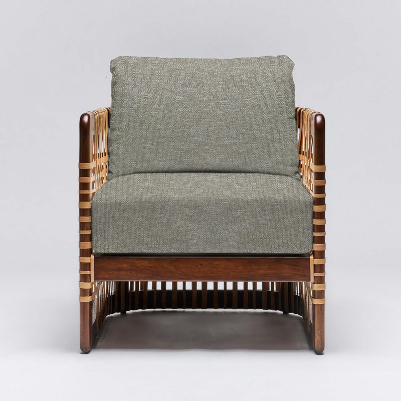 Fauteuil Palms, Châtaignier clair, Mousse Tweed