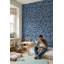 Rouleau de papier peint corail amovible bleu marine foncé-236065932