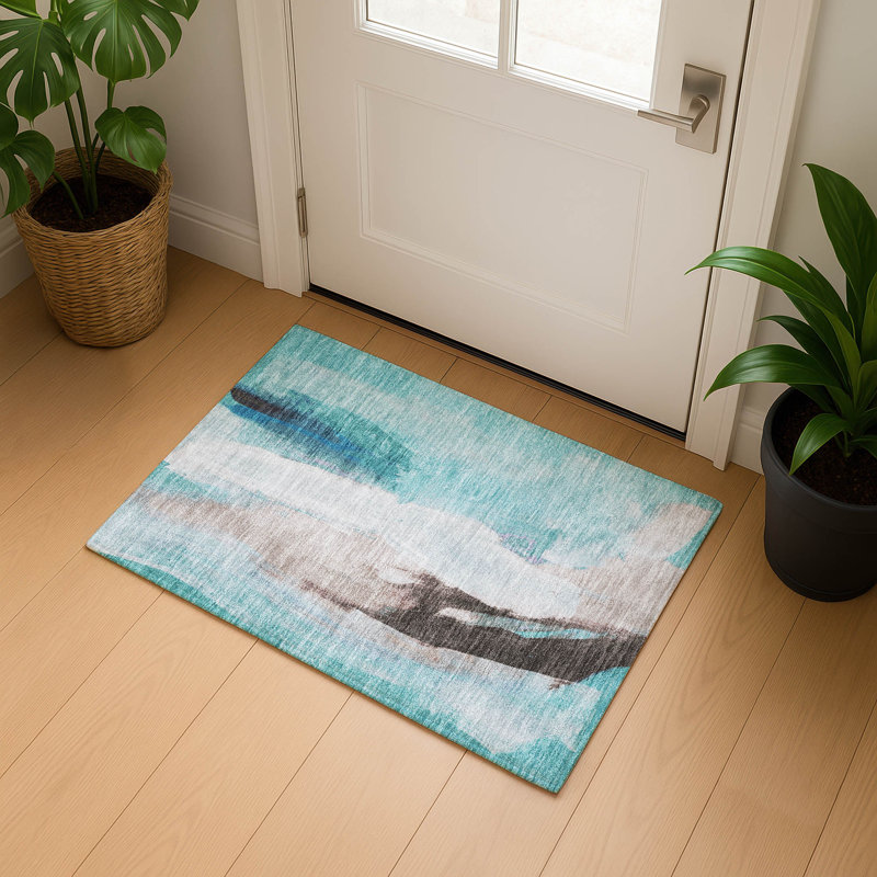 Premium Machine Washable Abstract Rug, Rectangle 1'8" x 2'6"