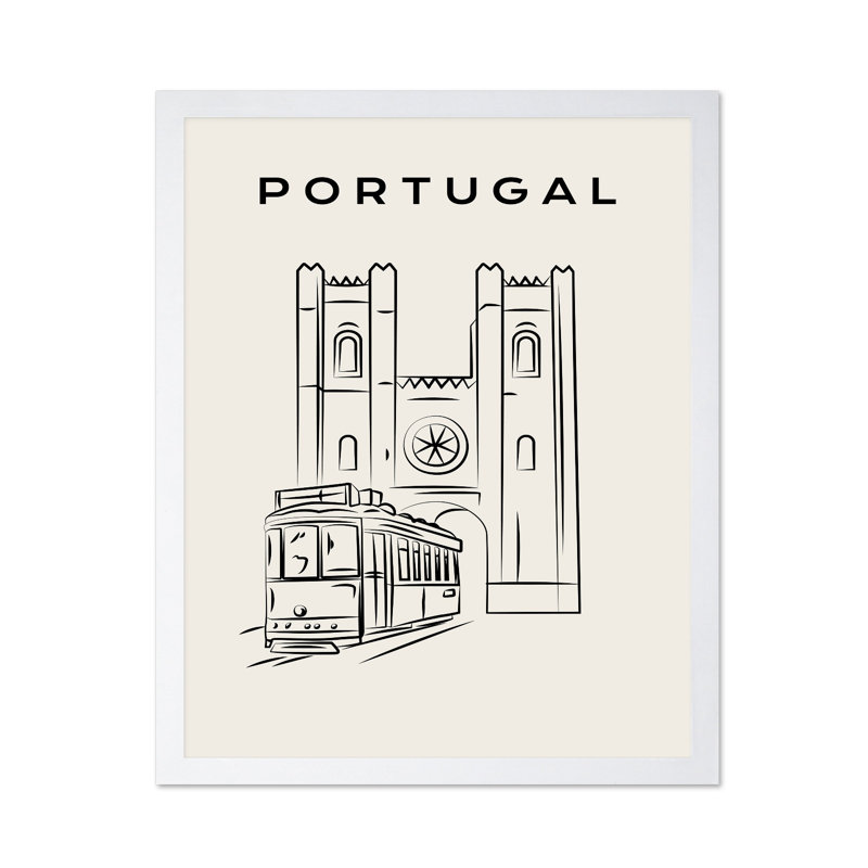 Esquisse de la cathédrale de Lisbonne, Affiche, Encadrement blanc, H 16 po x l 20 po