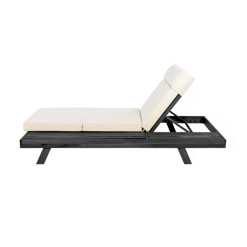Lounge Chaise Set With Headrest,Space Available On One Side,With 3-Fold & 4 Inch Water-Resistant Lounge Cushions, Beige