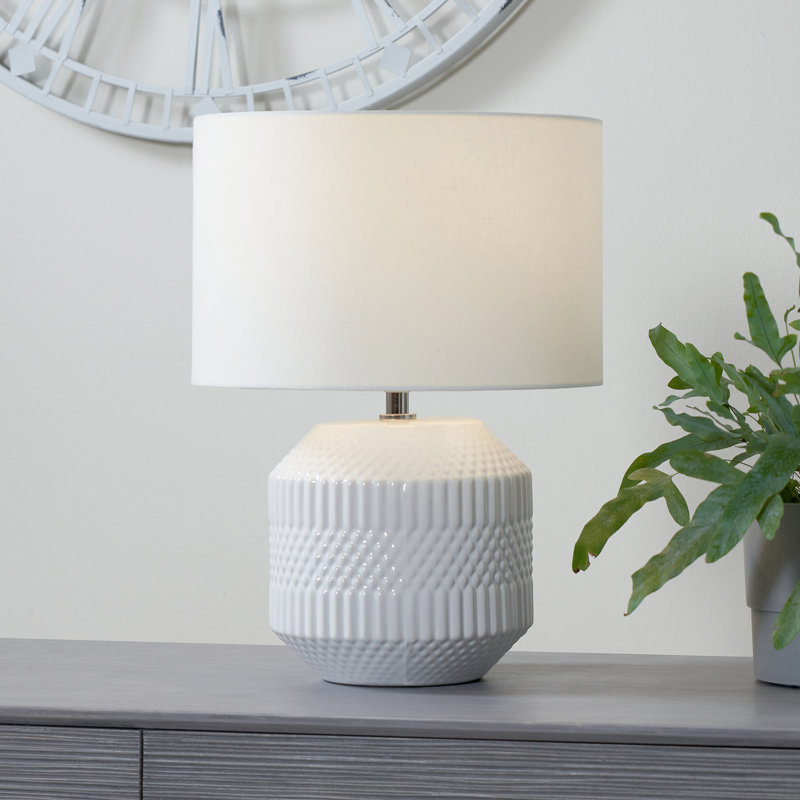 Bequette 38 cm Ceramic Table Lamp, White