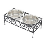 Elevated Dog Double Diner with 2 Stainless Steel Bowls