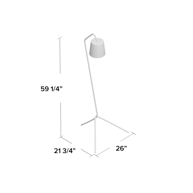 Lampe trépied 59 po Aada, Nickel brossé