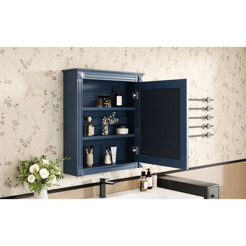 Armoire de salle de bain murale 24 po x 27 po avec miroir et tablettes réglables, peu encombrante, élément de salle de bain moderne 27 po, élément monté