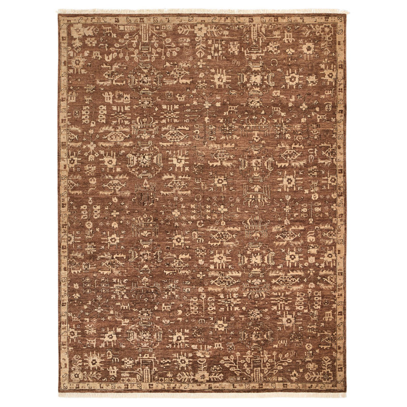 Paolo Hand-Knotted Rug-Paolo Rust-Runner-2.5'x12', Rectangle 8' x 10'