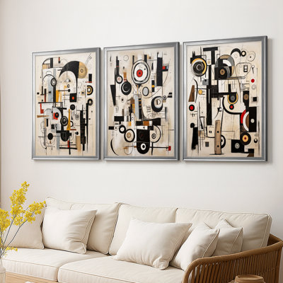 ABSTRACT Series - Peinture sur toile tendue encadrée sur mesure - 3 pièces