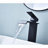 Waterfall Spout Bathroom Faucet With Pop-Up Drain In Matte Black, Stainless Steel For A Remodel Sink Drain, Black Finish Graceful-124831454