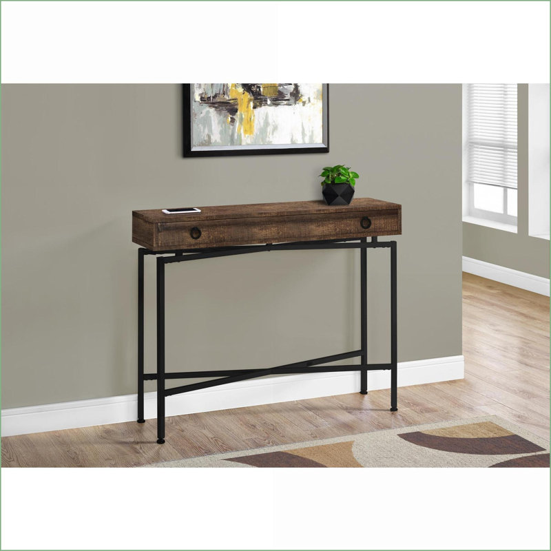 Table basse en métal chromé brillant avec tiroir de rangement - Table d'appoint peu encombrante pour le salon et amp; Chambre à coucher