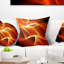 Vagues fractales abstraites orange 3D - Coussin imprimé abstrait-30745923-30745927