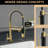 Brushed Gold Kitchen Faucet With Pull Down Spray, Stainless Steel, Superior Function Advanced Functionality