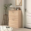 Armoire à chaussures en bois pour entrée, armoire de rangement à chaussures avec 2 portes rabattables, couleur chêne 20,94 x 9,45 x 43,11 po