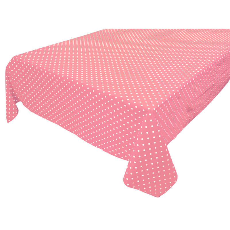 Nappes à petits pois, L 72 po x l 58 po, Blanc / rose