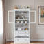 Freestanding Kitchen Pantry With 3 Drawers, Adjustable Shelves And Power Outlet-2142997301